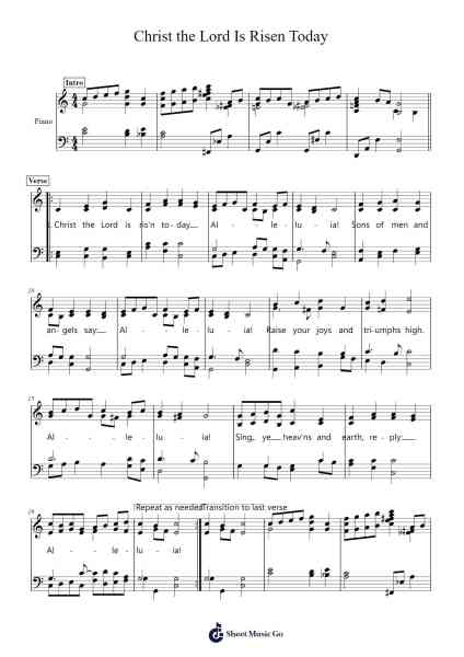 Christ the Lord Is Risen Today Sheet Music by Charles Wesley-Arr.Westier Haylay