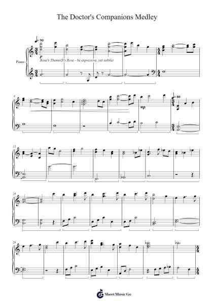 The Doctor's Companions Medley Sheet Music by Murray Gold-Arr.Fordniah