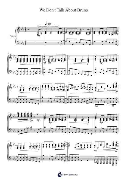 We Don't Talk About Bruno Sheet Music by Lin-Manuel Miranda-Arr.Brightfrances