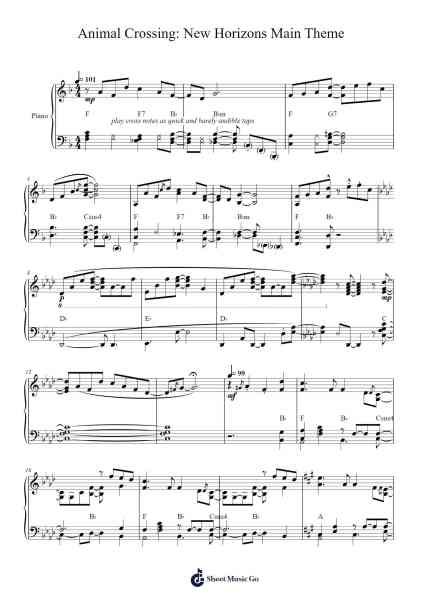 Animal Crossing: New Horizons Main Theme Sheet Music by Yasuaki Iwata-Arr.Jobnold