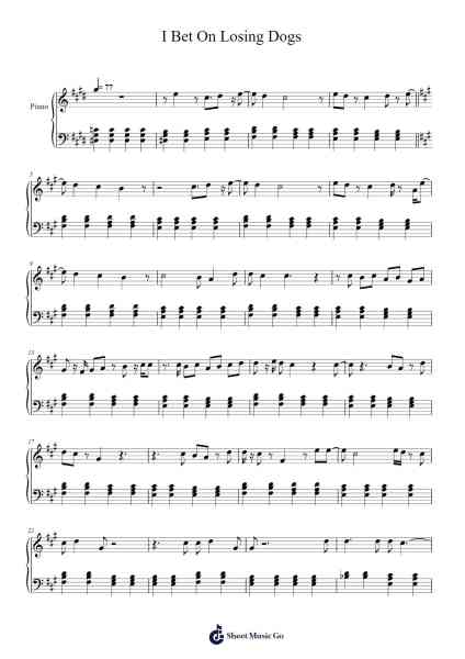 I Bet On Losing Dogs Sheet Music by Mitski-Arr.Joejosh Demptout
