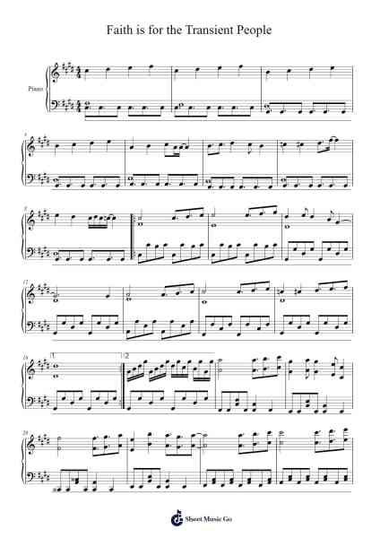 Faith is for the Transient People Sheet Music by Demetori-Arr.Diapenn