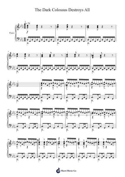 The Dark Colossus Destroys All Sheet Music by Keiichi Okabe-Arr.Pullzie Willmiles
