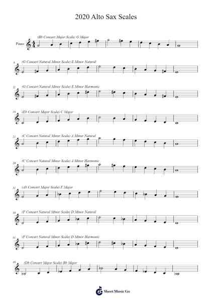 2020 Alto Sax Scales Sheet Music by undefined-Arr.Thompze