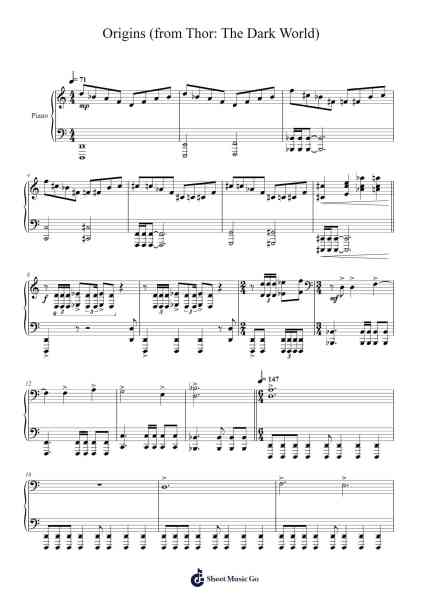 Origins (from Thor: The Dark World) Sheet Music by Brian Tyler-Arr.Warge