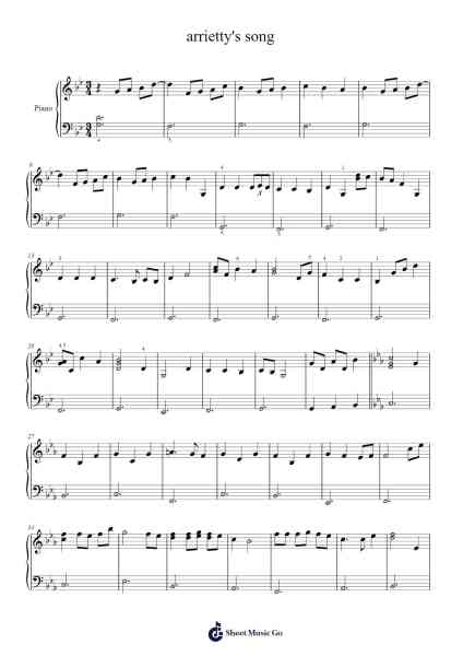 arrietty's song Sheet Music by Cecile Corbel-Arr.Jeanian