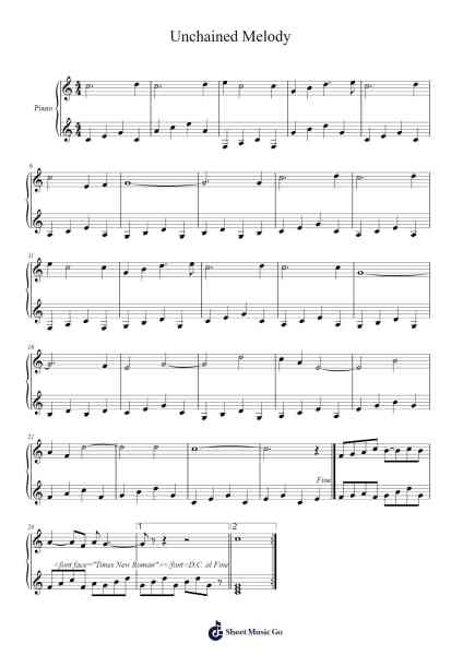 Unchained Melody Sheet Music by Dennis Angemi-Arr.Bulgy Boylebaird