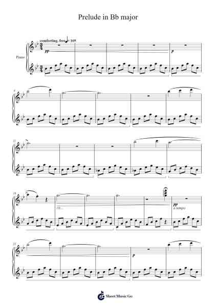 Prelude in Bb Major "Falling Petals" Sheet Music by Paolo C.-Arr.Junechad