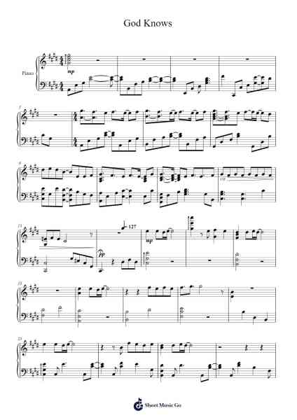God Knows Sheet Music by Haruhi Suzumiya-Arr.Vibard Brumens