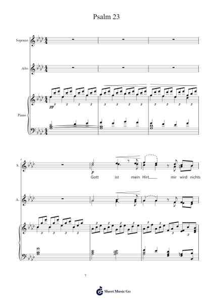Psalm 23, D. 706 Sheet Music by Franz Schubert-Arr.Mileswin Joanmuel