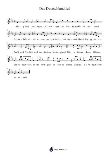 Das Deutschlandlied Notenblatt von Joseph Haydn-Arr.Pullbush