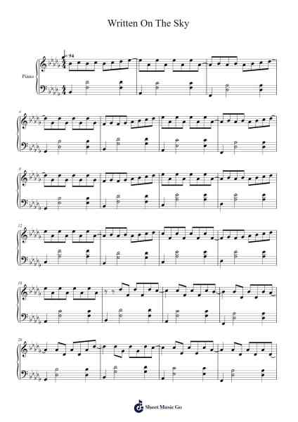 Written On The Sky - Max Richter Sheet Music by Max Richter-Arr.Kylenus Minruth