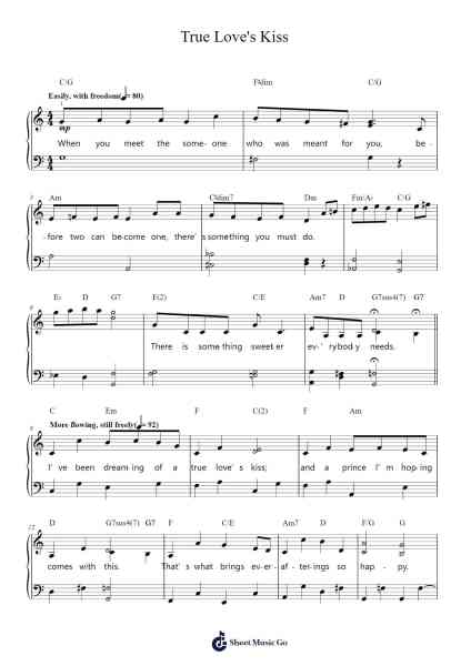True Love's Kiss Sheet Music by Stephen Schwartz-Arr.Faitheva Carite