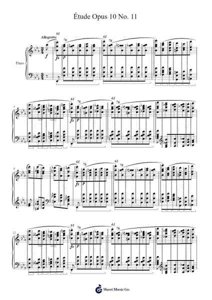 Étude Op. 10 No. 11 in E♭ Major Sheet Music by Frédéric Chopin-Arr.Philley Mabna