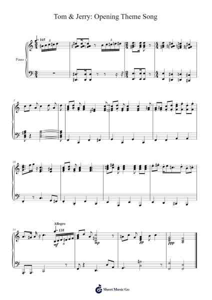 Tom & Jerry: Opening Theme Song Sheet Music by Scott Bradley-Arr.Lamshop