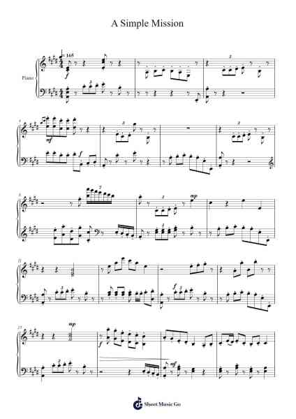 A Simple Mission Sheet Music by Evan Call-Arr.Ausdam Pukin