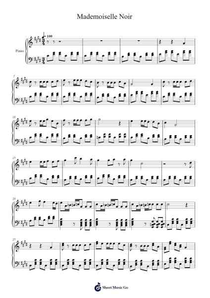 Mademoiselle Noir Sheet Music by Misc Unsigned Bands-Arr.Ribloor