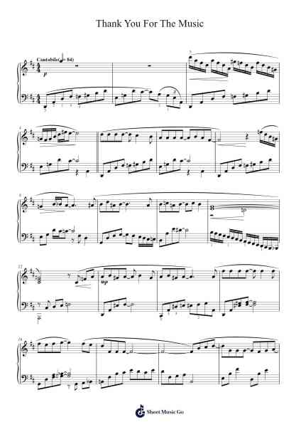 Thank You For The Music Sheet Music by ABBA-Arr.Faitheten Finntham