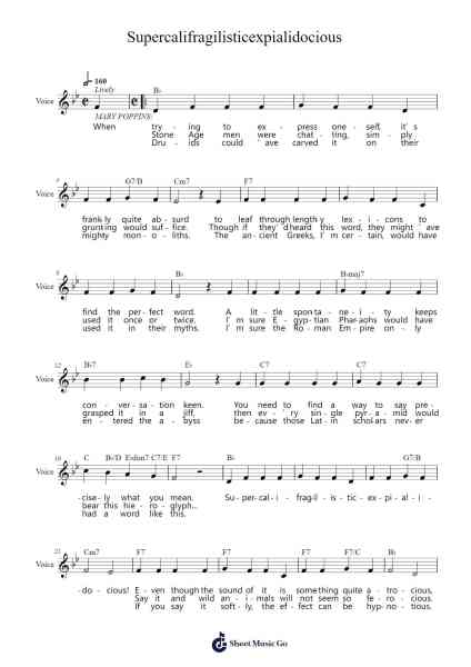 Supercalifragilisticexpialidocious Sheet Music by Sherman Brothers-Arr.Vabuck Clevevien