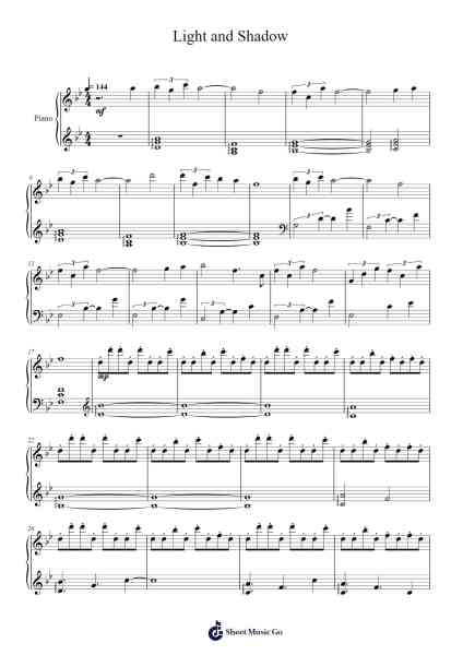 Light and Shadow Sheet Music by Hiroyuki Sawano-Arr.Wildmy