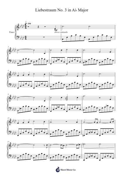 Liebestraum No. 3 in A♭ Major, S. 541 Musica per pianoforte di Franz Liszt - Arr.Orine Samtim
