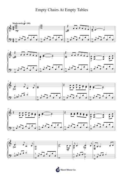 Empty Chairs At Empty Tables Sheet Music by Alain Boublil/Claude-Michel Schönberg-Arr.Sheipert