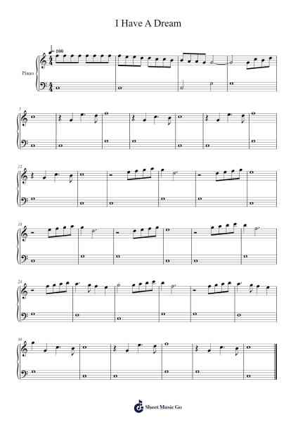 I Have A Dream Notenblatt von ABBA-Arr.Kingsgust