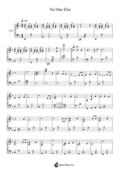 No One Else Sheet Music by Misc Soundtrack-Arr.Auslus Yeachard