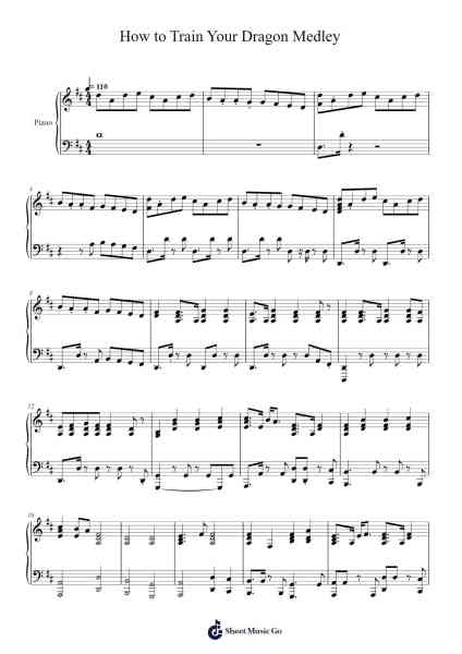 How to Train Your Dragon Medley Sheet Music by Noah Schneider-Arr.Aslan Wordford