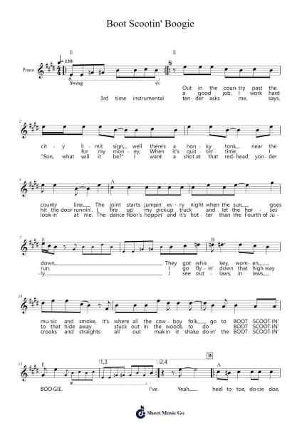 Boot Scootin' Boogie Sheet Music by Brooks & Dunn-Arr.Hicksriet