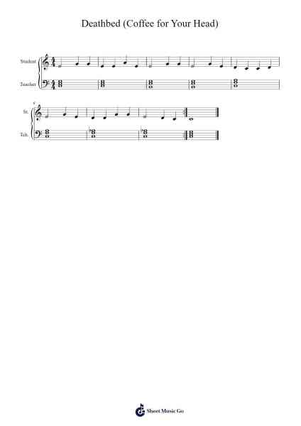 Deathbed (Coffee for Your Head) Sheet Music by Powfu/Beabadoobee-Arr.Leron