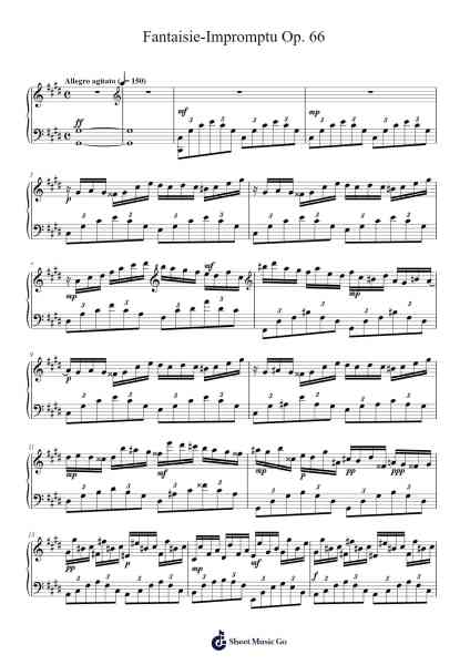Fantaisie-Impromptu in C-sharp Minor, Op. 66 Sheet Music by Frédéric Chopin-Arr.Hewfrances