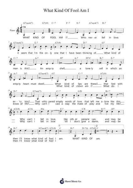 What Kind Of Fool Am I Sheet Music by Anthony Newley/Leslie Bricusse-Arr.Pruthel