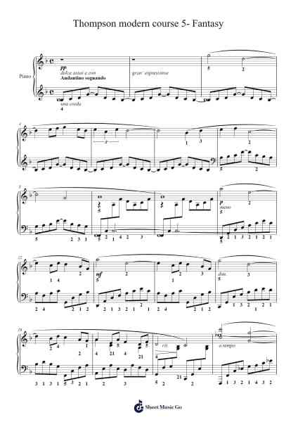 Thompson modern course 5- Fantasy Sheet Music by John Thompson-Arr.Hickstodd Joycedrich