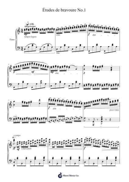 Études de bravoure No.1 Sheet Music by Seon-Yong Hwang-Arr.Daitrid Piersliam