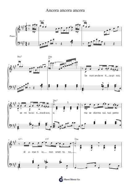 Ancora ancora ancora Sheet Music by Mina-Arr.Paygill Noaho'neil