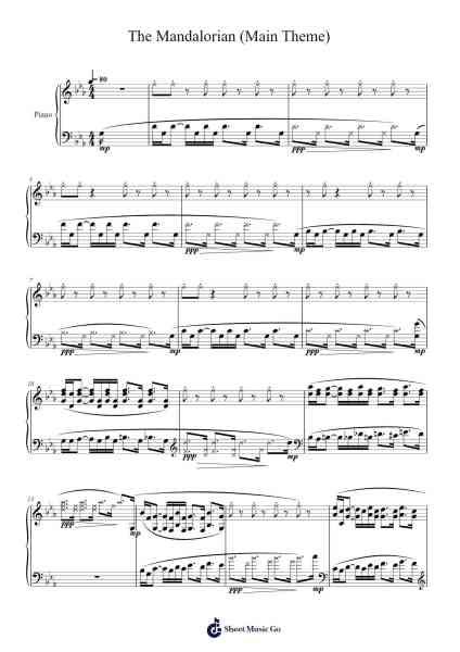 The Mandalorian (Main Theme) Sheet Music by Ludwig Göransson-Arr.Dwightbright