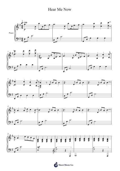 Hear Me Now Sheet Music by Tyler Joseph-Arr.Brucefe Payjim