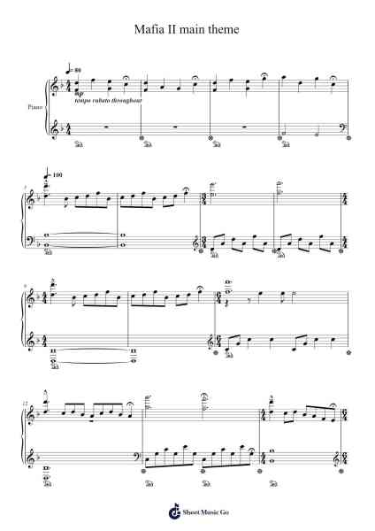 Mafia II main theme Sheet Music by Matúš Široký/Adam Kuruc-Arr.Bilmons Magmeg