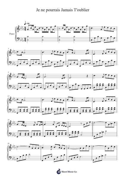 Je ne pourrais Jamais T'oublier Sheet Music by Bowmag-Arr.Phylpeg Bradning