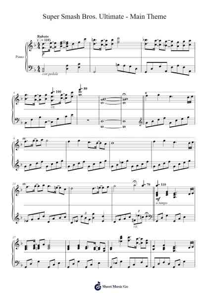 Super Smash Bros. Ultimate - Main Theme Piano Solo Sheet Music by Hideki Sakamoto-Arr.Macre Accer