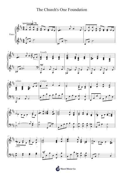 The Church's One Foundation Sheet Music by Zawey Sasboyle-Arr.Spenborg