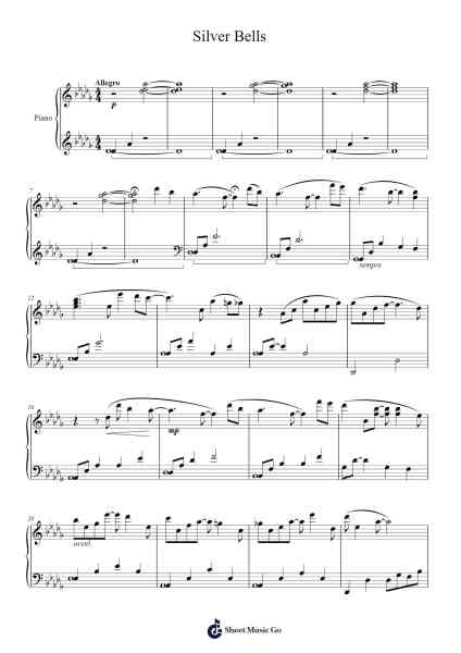 Silver Bells Sheet Music by Jay Livingston-Arr.Louiste