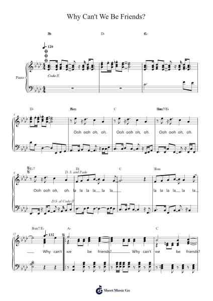 Why Can't We Be Friends? Sheet Music by Cold War Kids-Arr.Hoodlyle Joyyoung