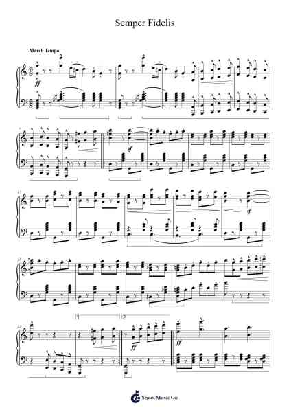 Semper Fidelis Sheet Music by John Philip Sousa-Arr.Nelrist Hornrias