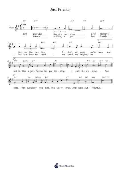 Just Friends Sheet Music by John Klenner-Arr.Janejill Mooca