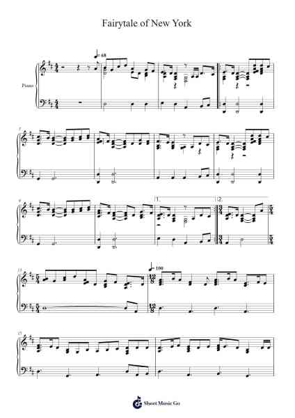 Fairytale of New York Sheet Music by The Pogues-Arr.Benga