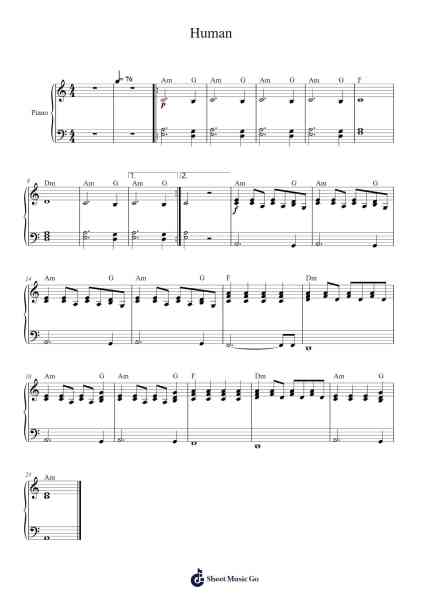 Human Sheet Music by Rag'n'Bone Man-Arr.Debhum Browntor
