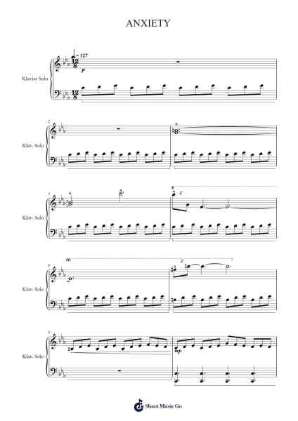 ANXIETY Sheet Music by Tony Ann-Arr.Payrusk