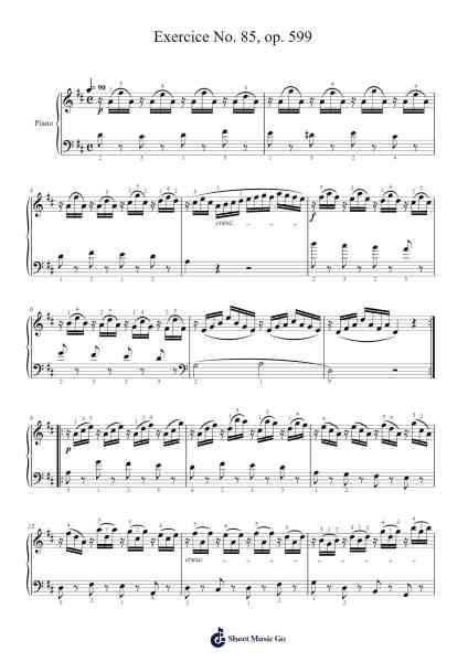 Exercice No. 85, Op. 599 Sheet Music by Carl Czerny-Arr.Cranewright Troycrofts